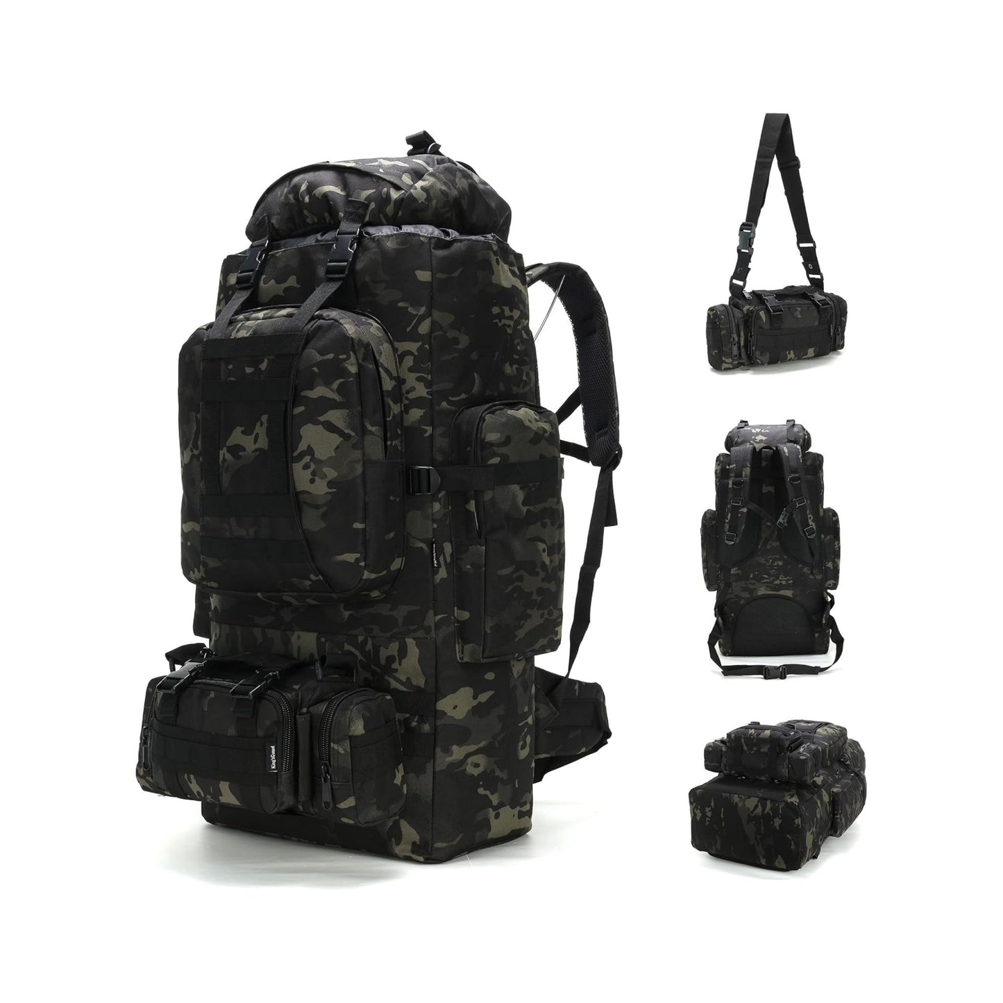 100L Military-Style Hiking Backpack with MOLLE System