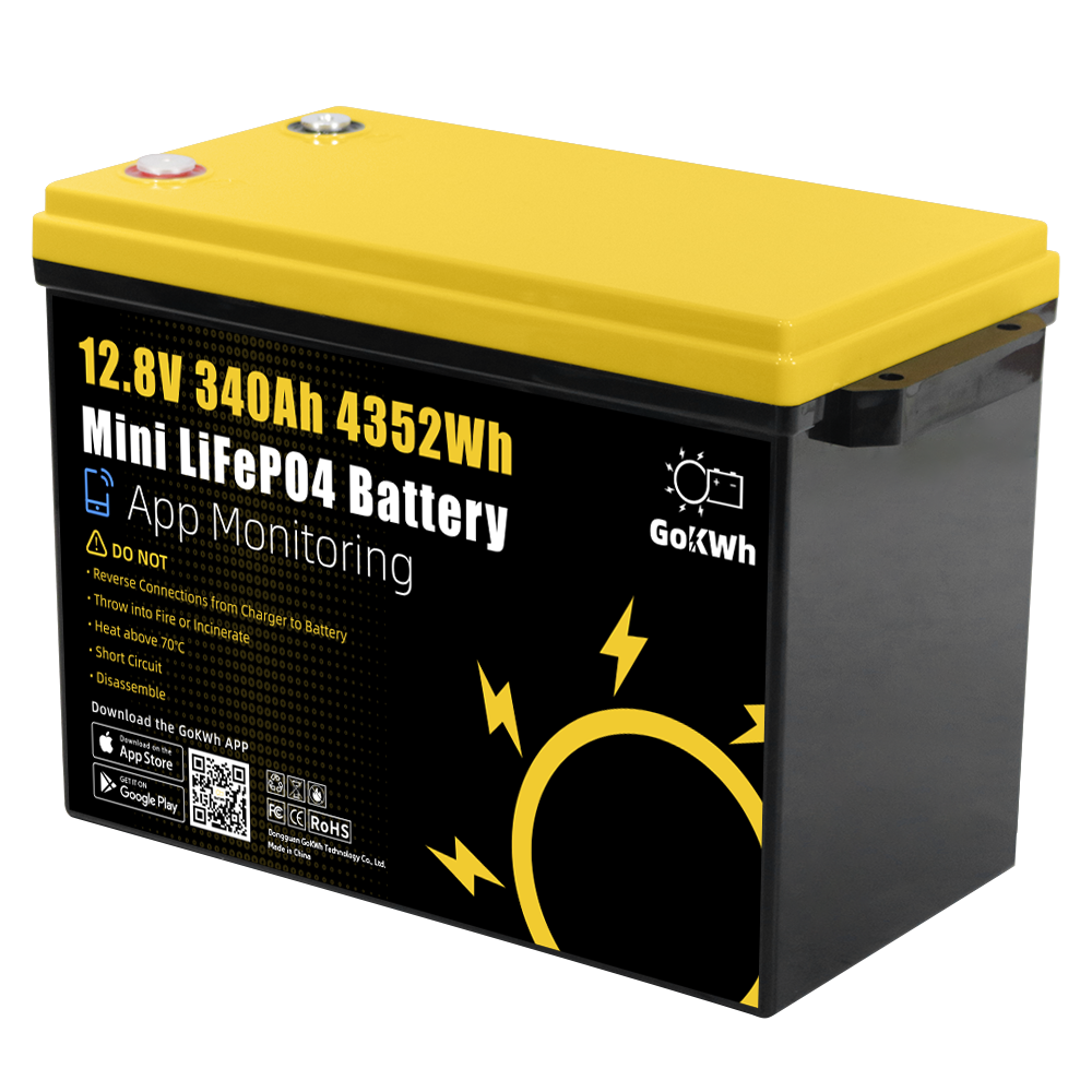 12V 340Ah Mini Built in 200A Bluetooth BMS LiFePO4 Battery