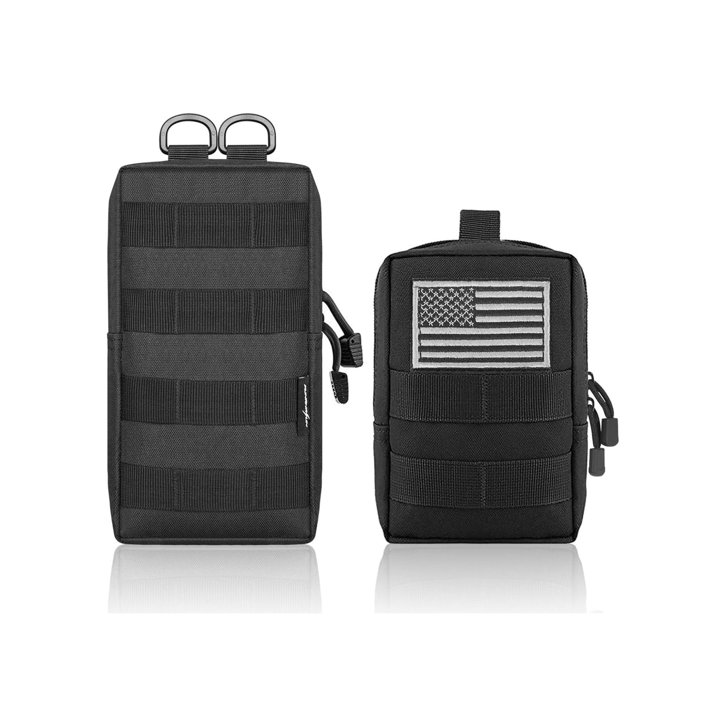 2-Pack Compact Tactical Molle Pouches - Water-Resistant EDC