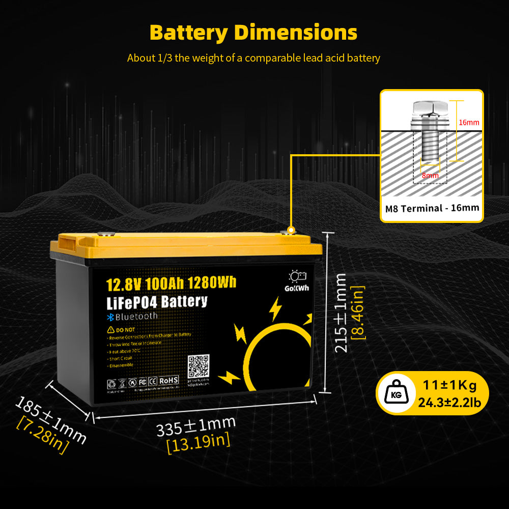 12V 100Ah Bluetooth LiFePO4 Battery