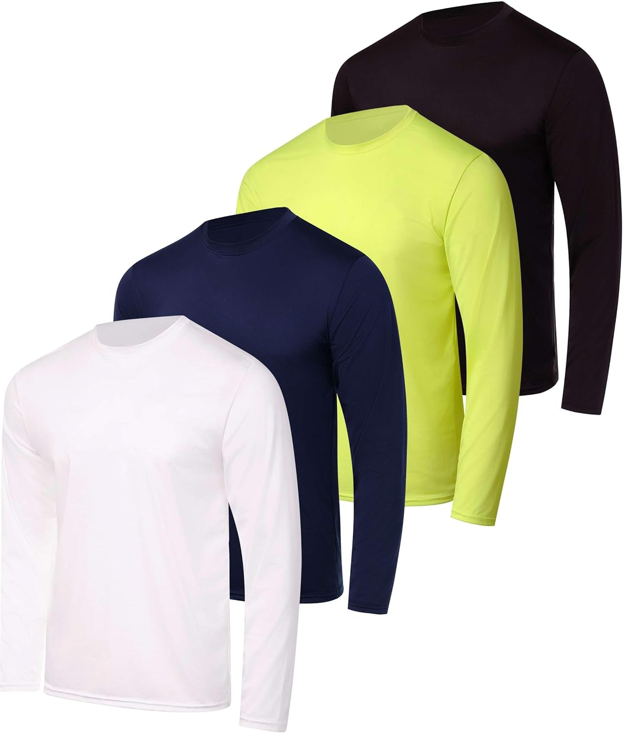 Men's UV-Protective Dry-Fit Long Sleeve Shirts - 4Pack