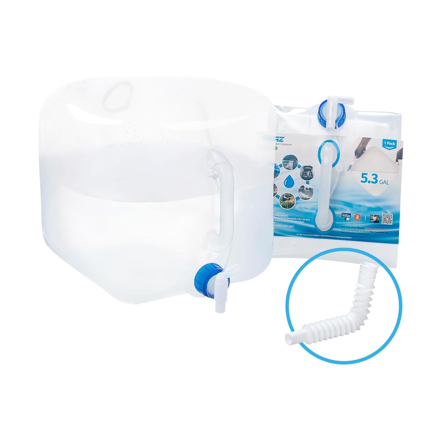 5.3-Gallon Collapsible Water Container with Spigot