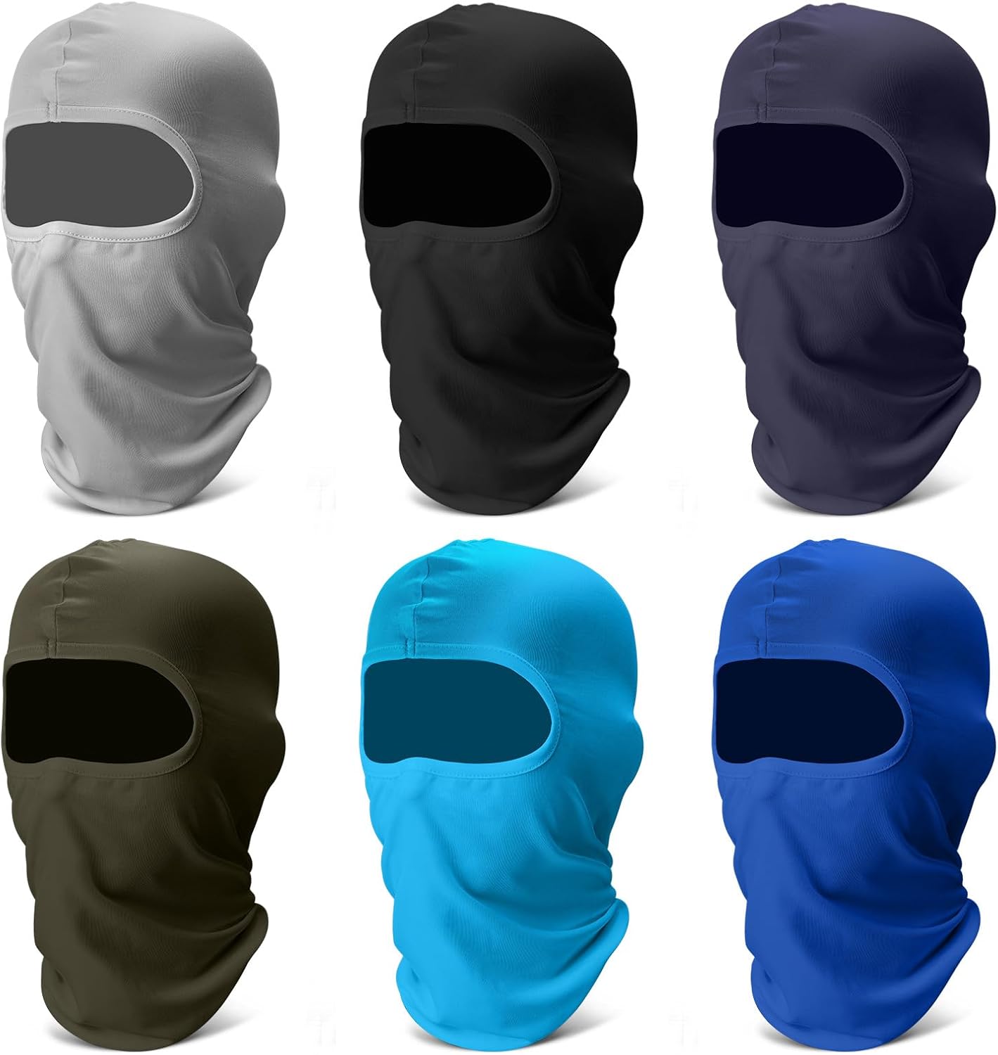 6-Pack Full-Face Balaclava Ski Mask - Cooling Neck Gaiter & Head Cover