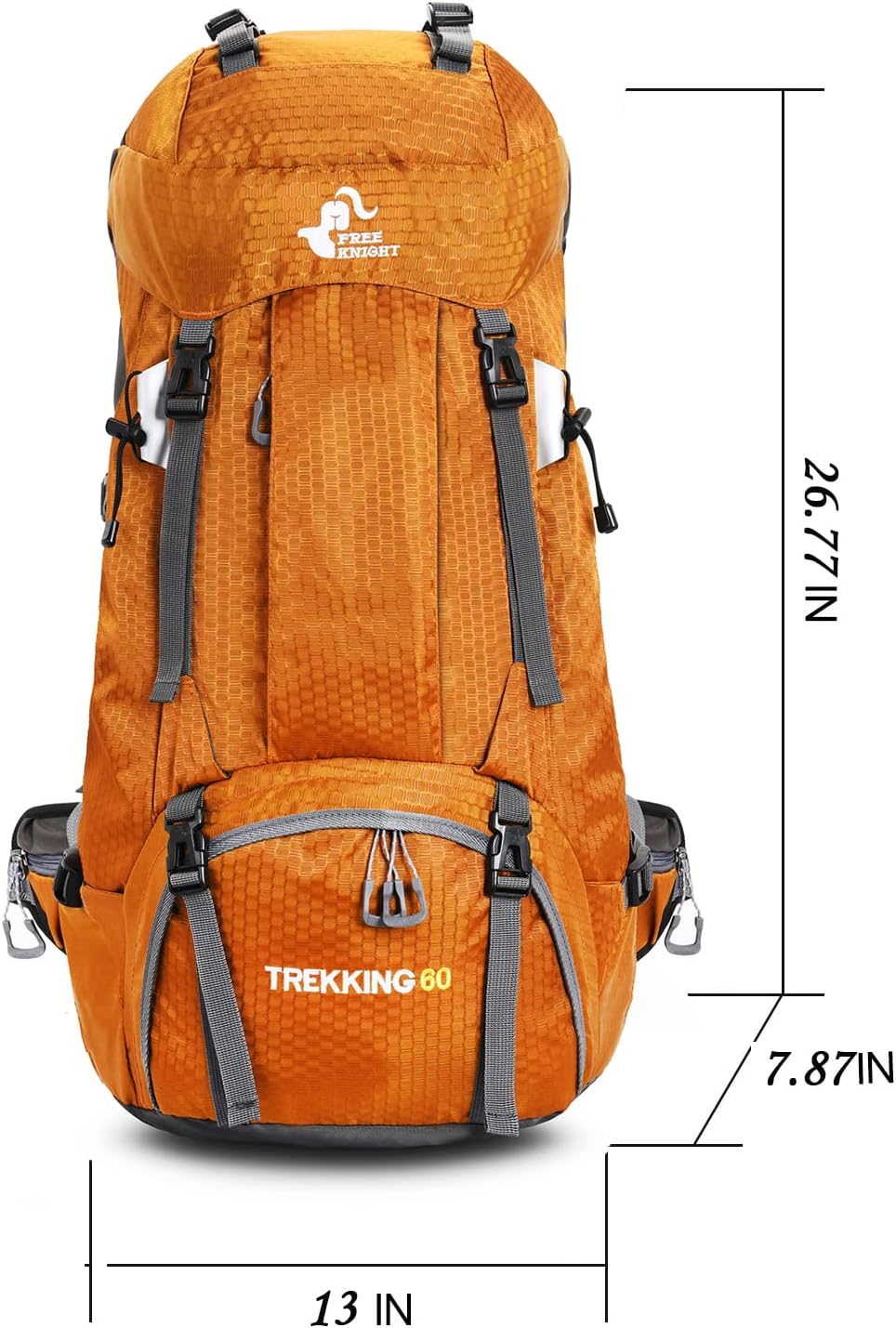 60L Waterproof Hiking Backpack with Rain Cove