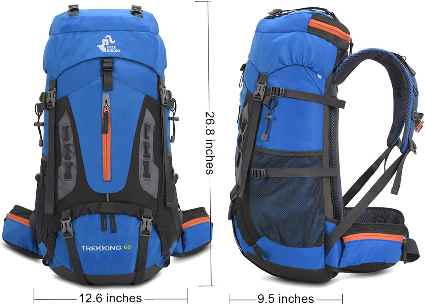 60L Waterproof Hiking Backpack with Rain Cover - Large Capacity for Outdoor Adventures