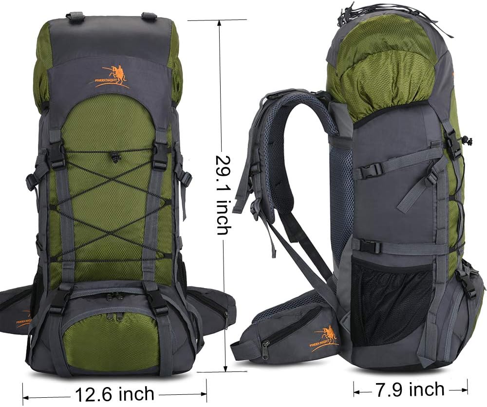 60L Waterproof Backpack with Rain Cover
