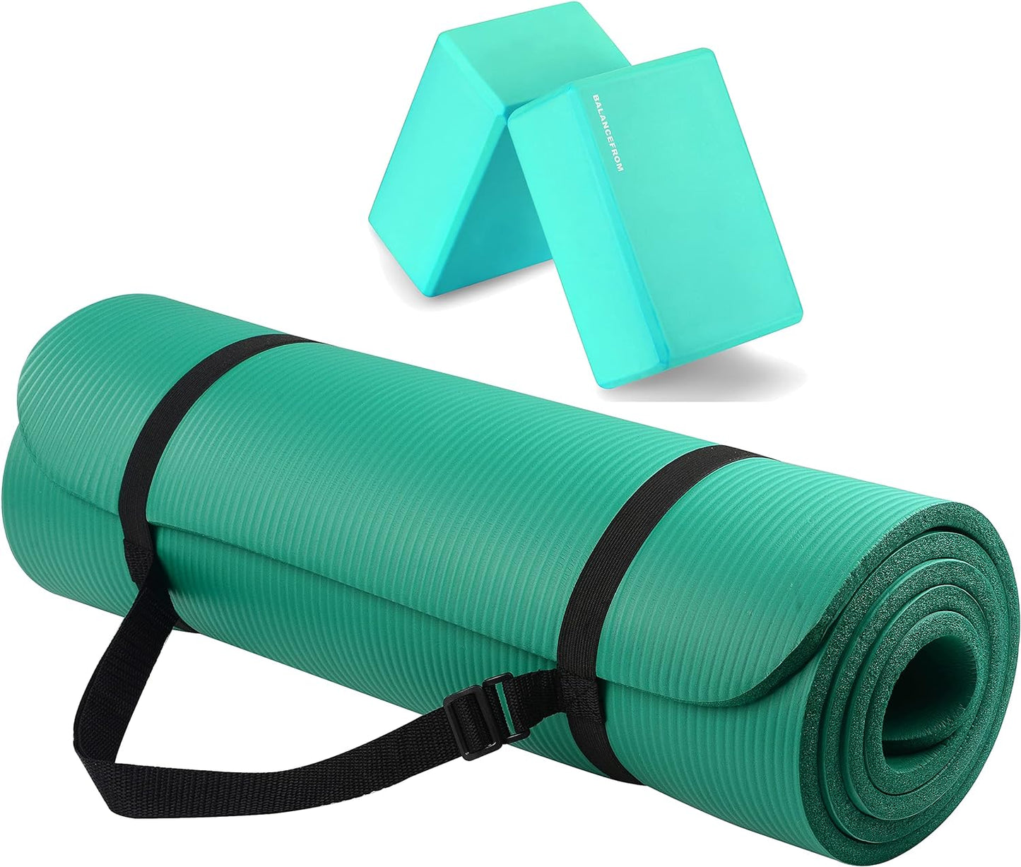 1/2-Inch Thick Yoga Mat Anti-Tear, Carry Strap, Multi-Color Options