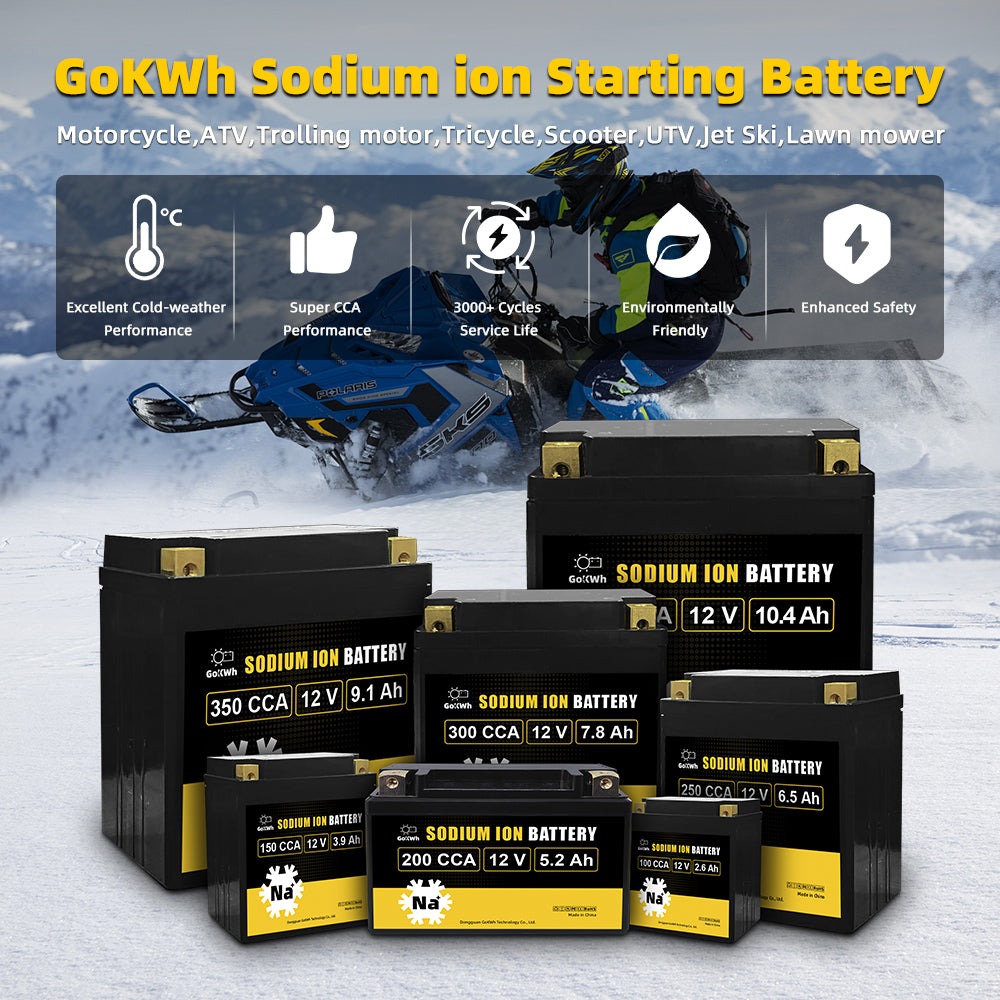 150CCA 12V 3.9Ah Sodium-ion Battery For Motorcycle/ Lawn Mower/ ATV/ UTV
