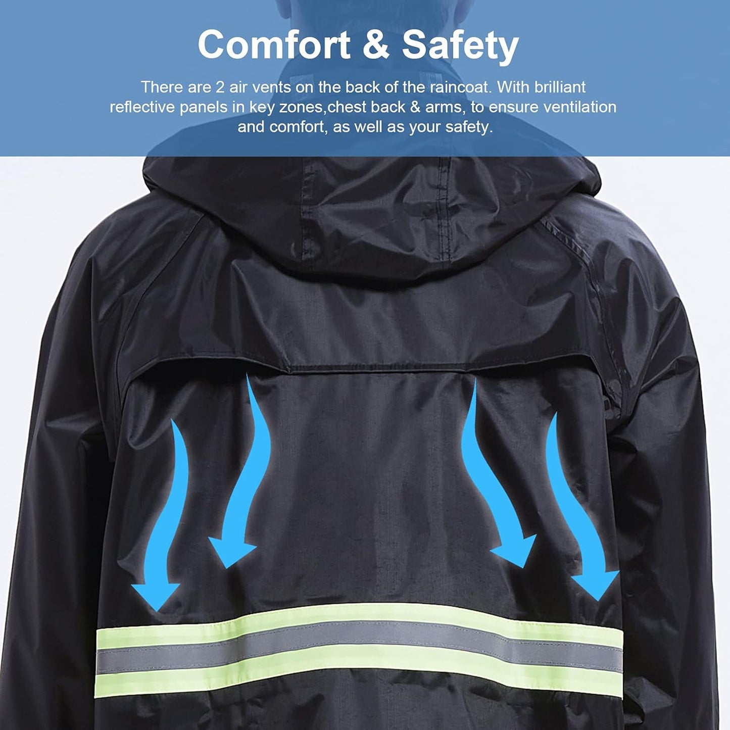 Unisex Breathable Rain Suit - Reflective & Waterproof