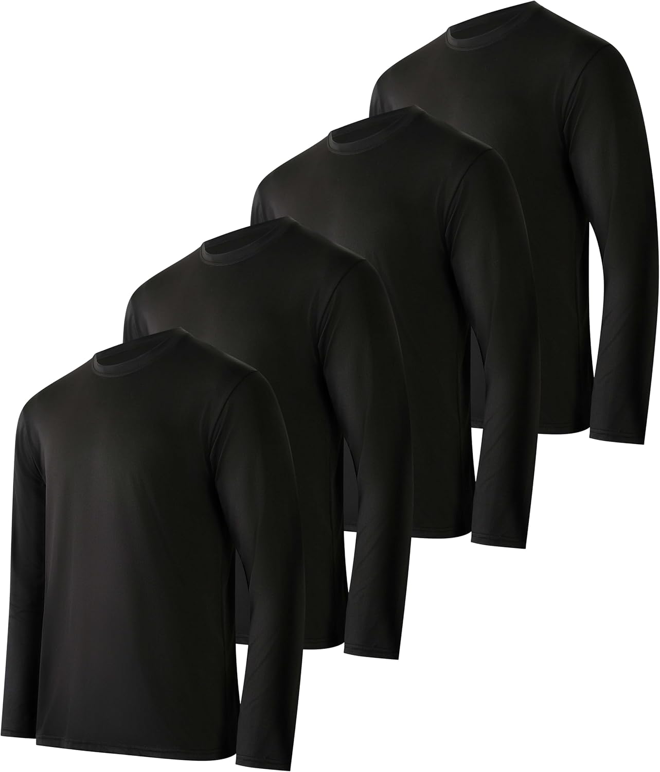Men's UV-Protective Dry-Fit Long Sleeve Shirts - 4Pack