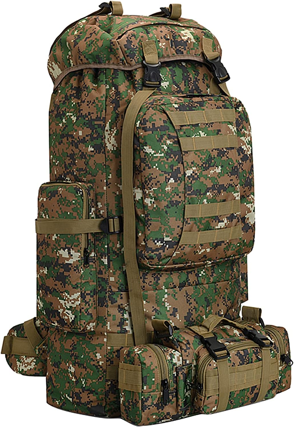 100L Military-Style Hiking Backpack with MOLLE System
