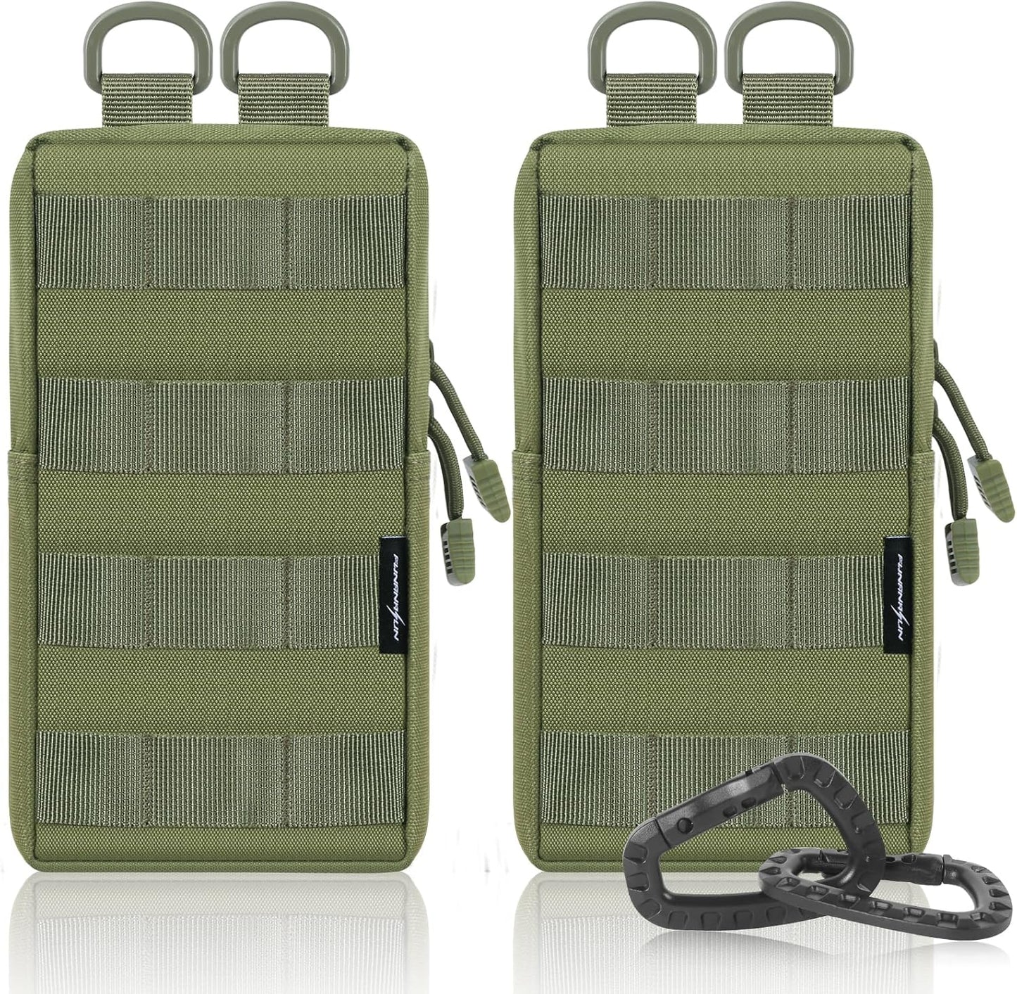 2-Pack Compact Tactical Molle Pouches - Water-Resistant EDC