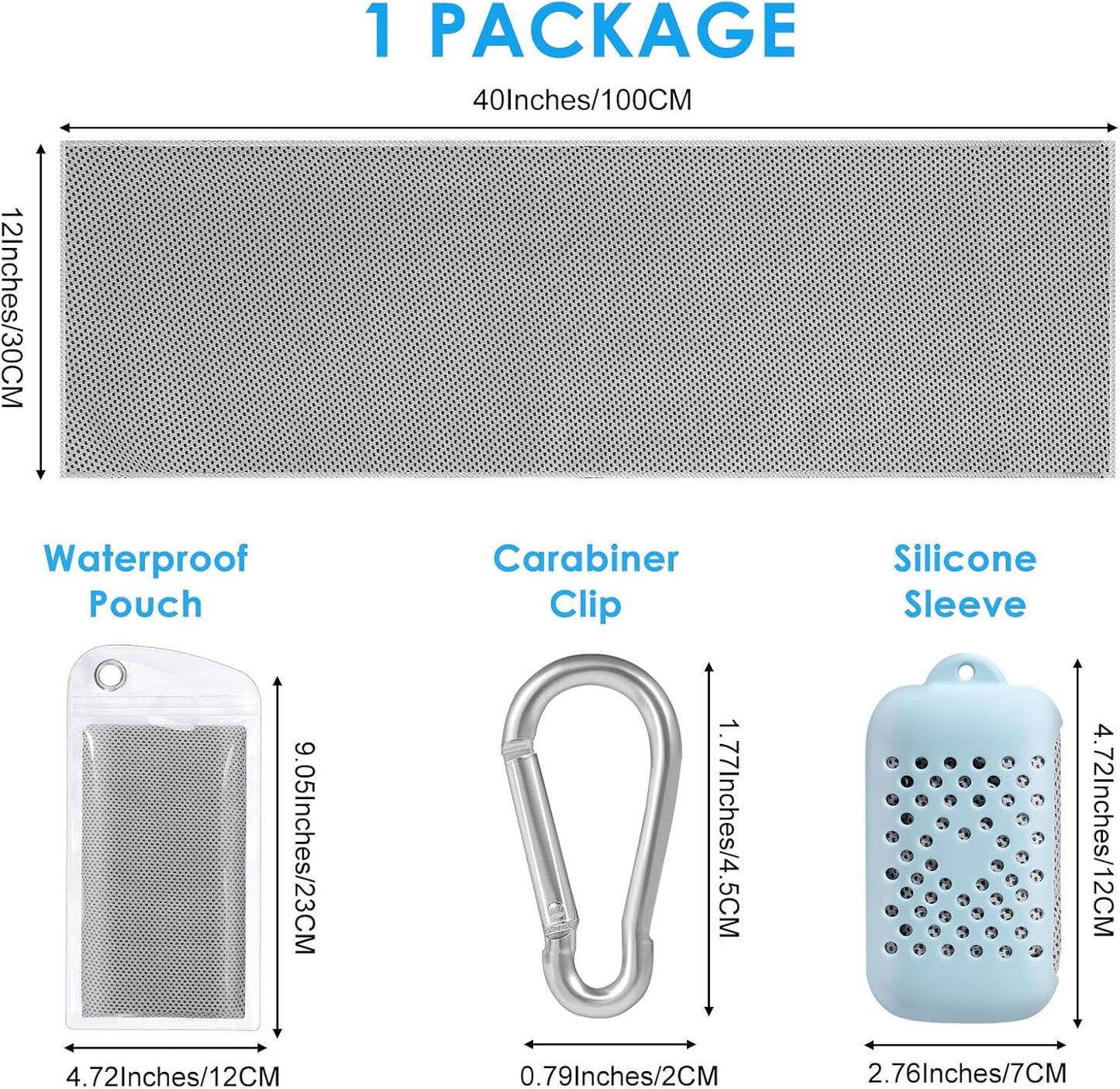 4-Pack Cooling Towels Workout & Sports Assorted Colors