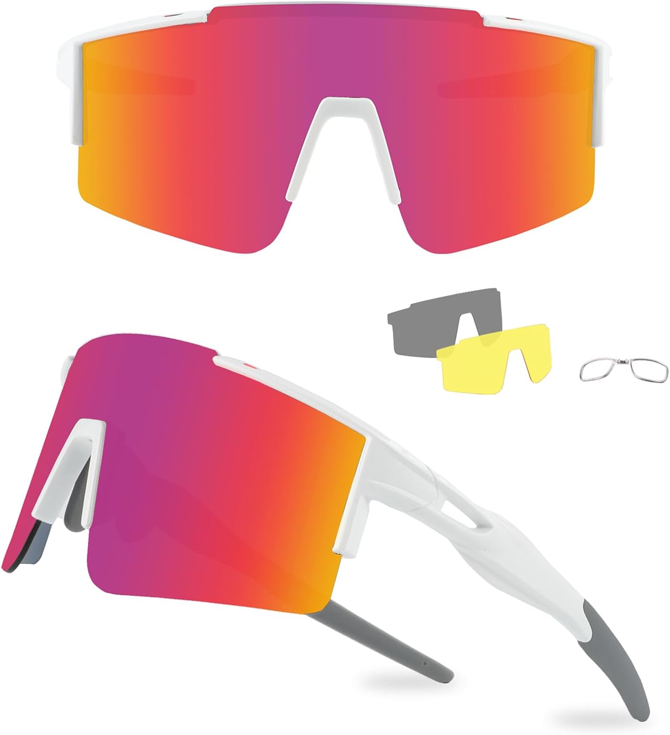 3-Lens Cycling Sunglasses Polarized & Unisex Sports & Outdoors