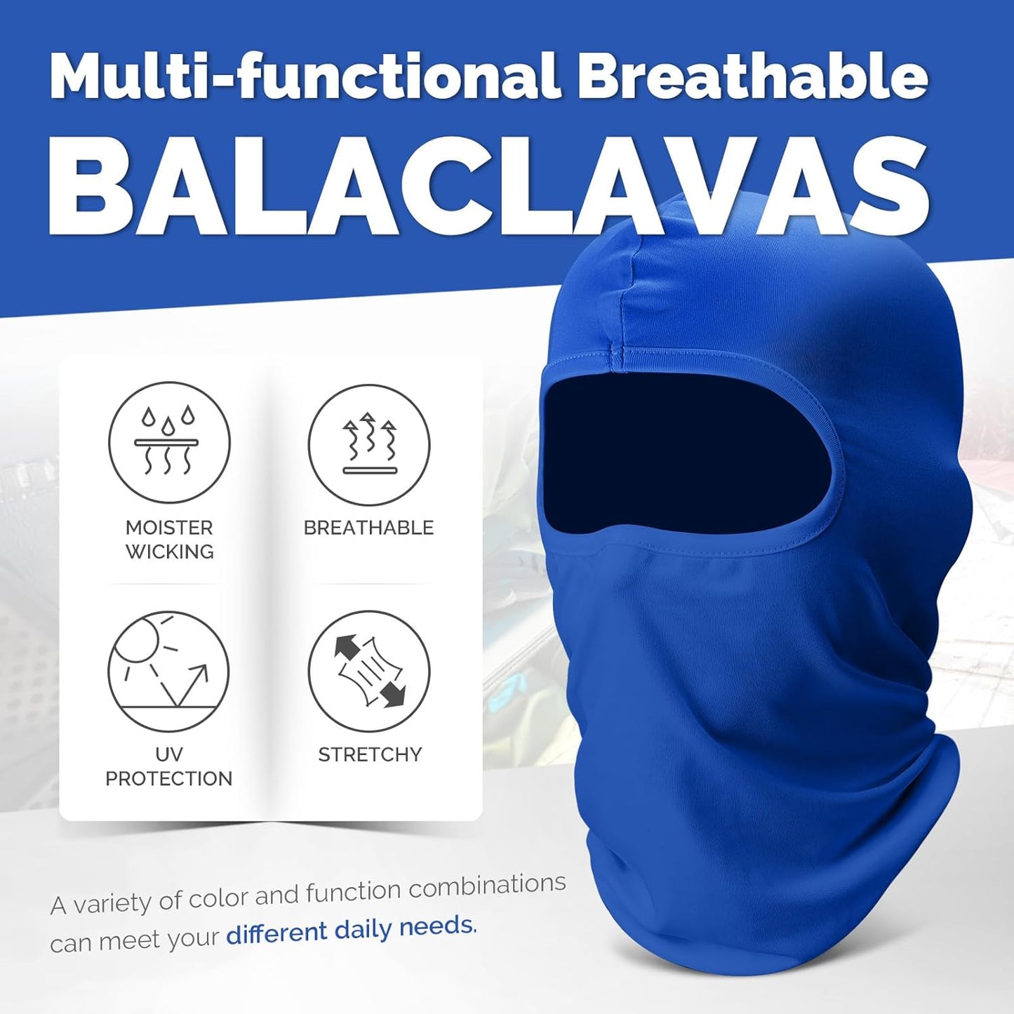 6-Pack Full-Face Balaclava Ski Mask - Cooling Neck Gaiter & Head Cover