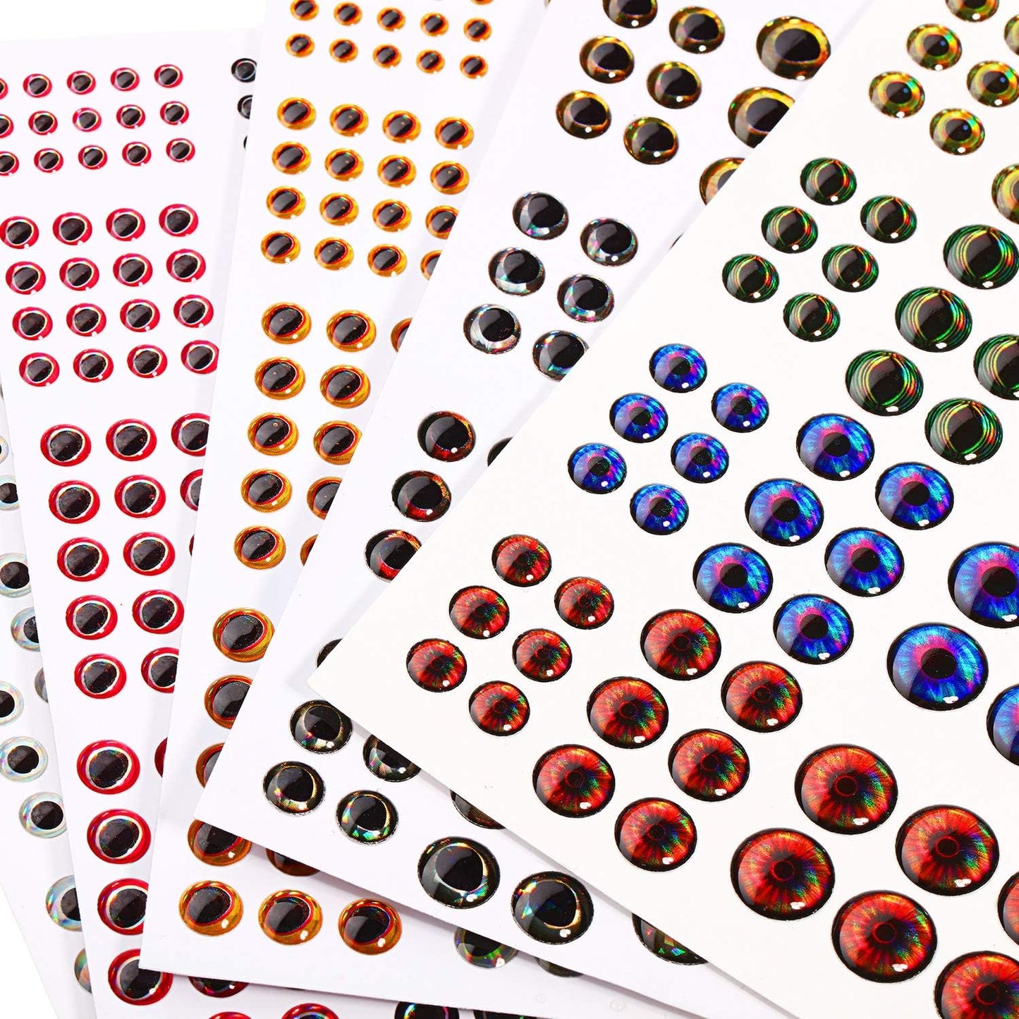 3D/4D Fishing Eyes 1242 Pieces, 6 Sizes Realistic Lure Eyes