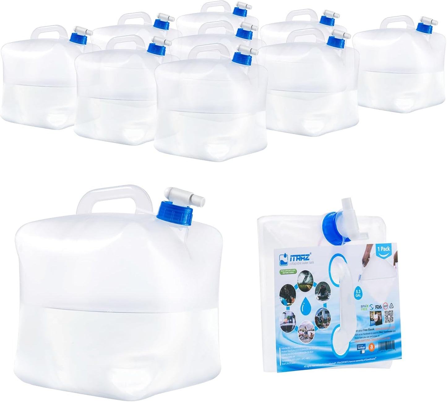5.3-Gallon Collapsible Water Container with Spigot