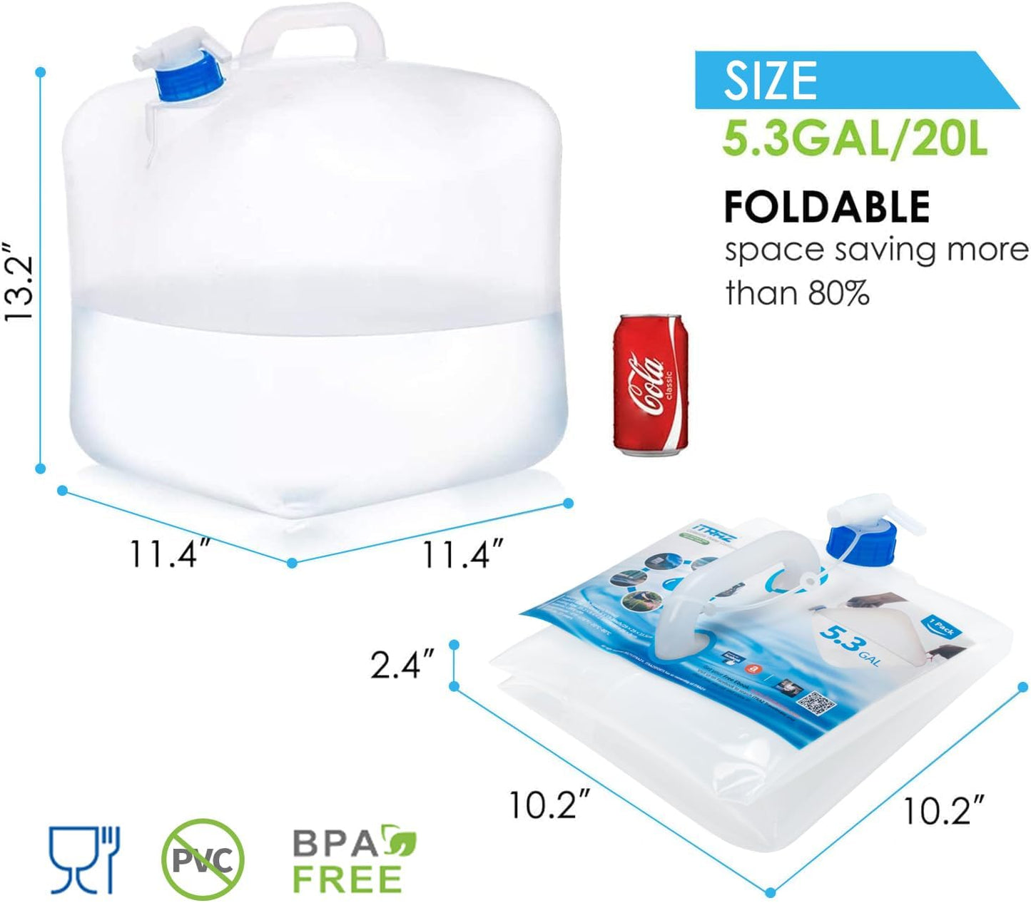 5.3-Gallon Collapsible Water Container with Spigot