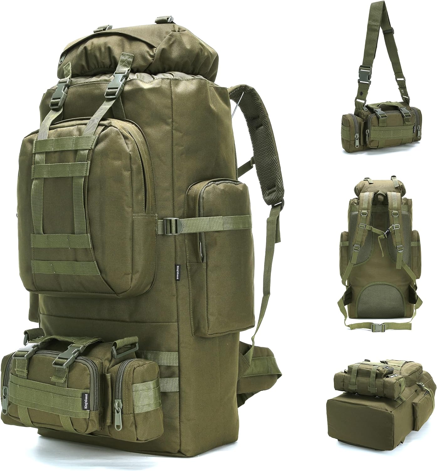100L Military-Style Hiking Backpack with MOLLE System