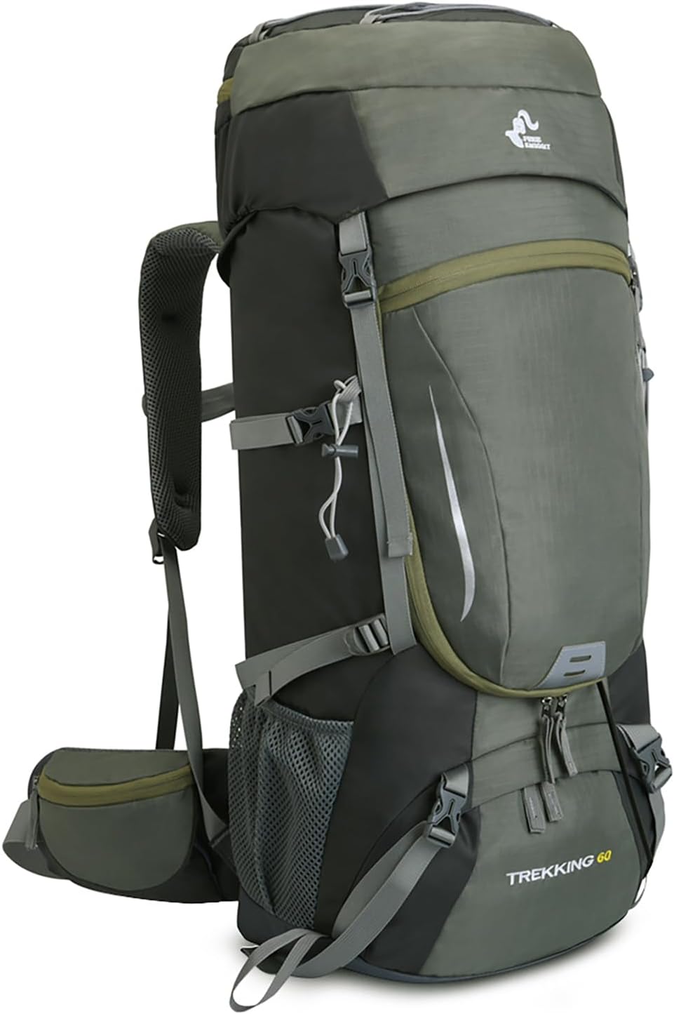 60L Waterproof Hiking Backpack with Rain Cover - Lightweight Outdoor Adventure Pack