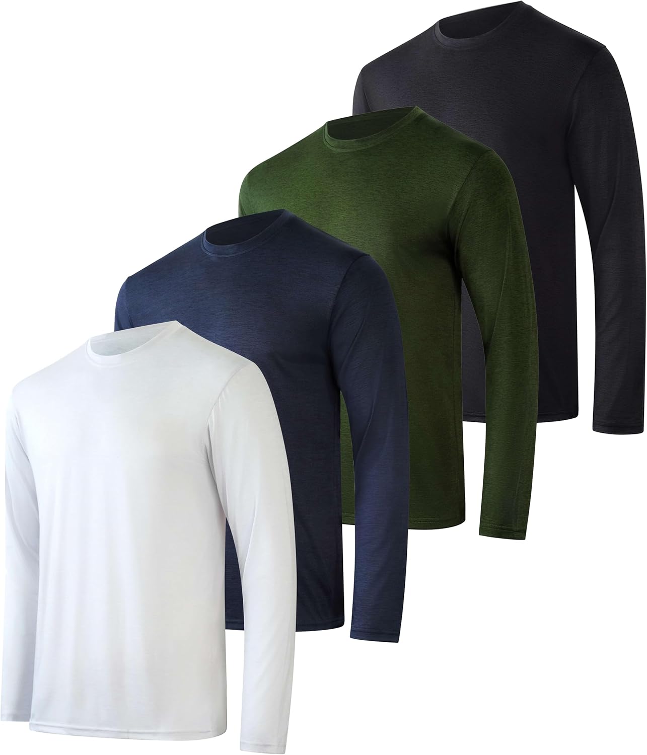 Men's UV-Protective Dry-Fit Long Sleeve Shirts - 4Pack