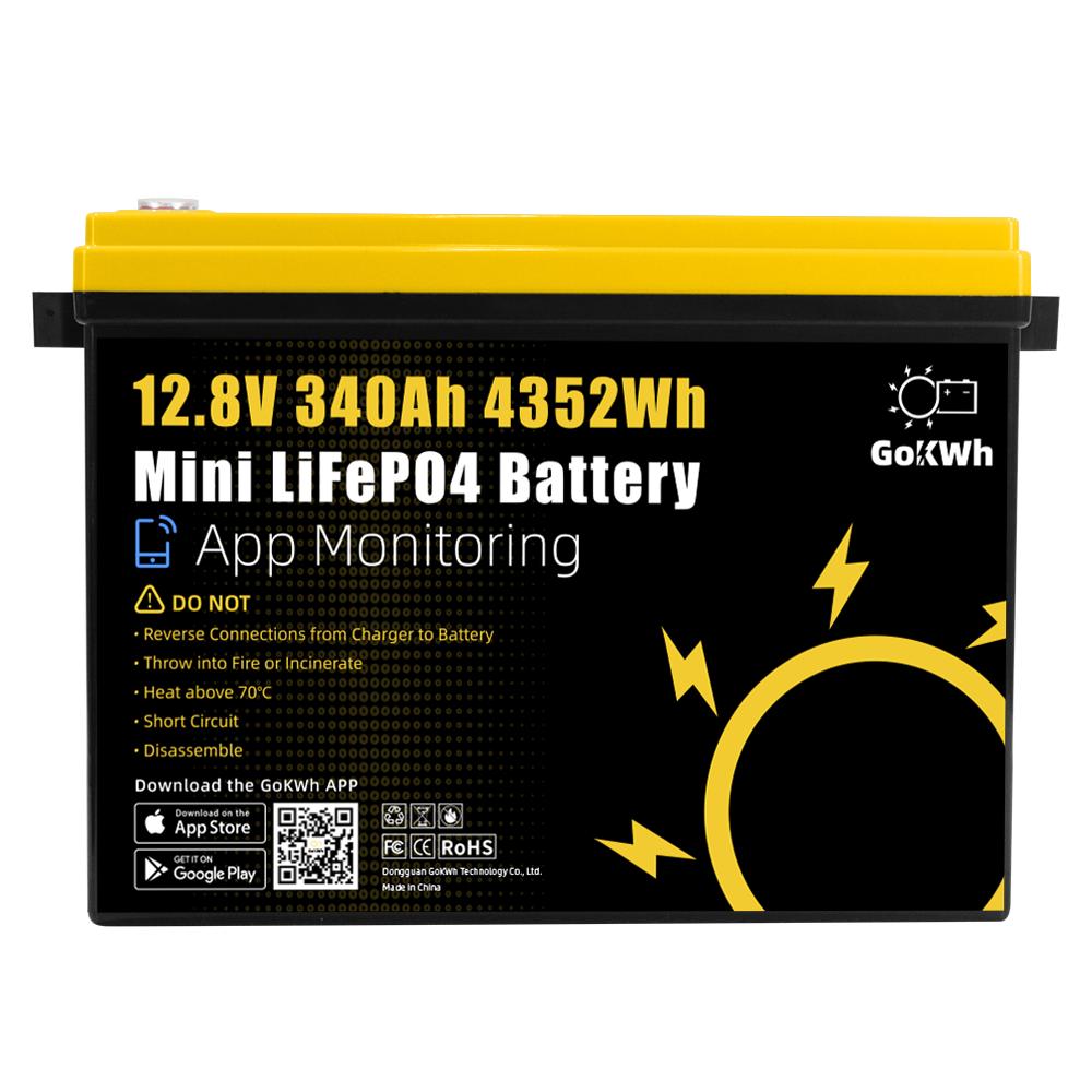 12V 340Ah Mini Built in 200A Bluetooth BMS LiFePO4 Battery