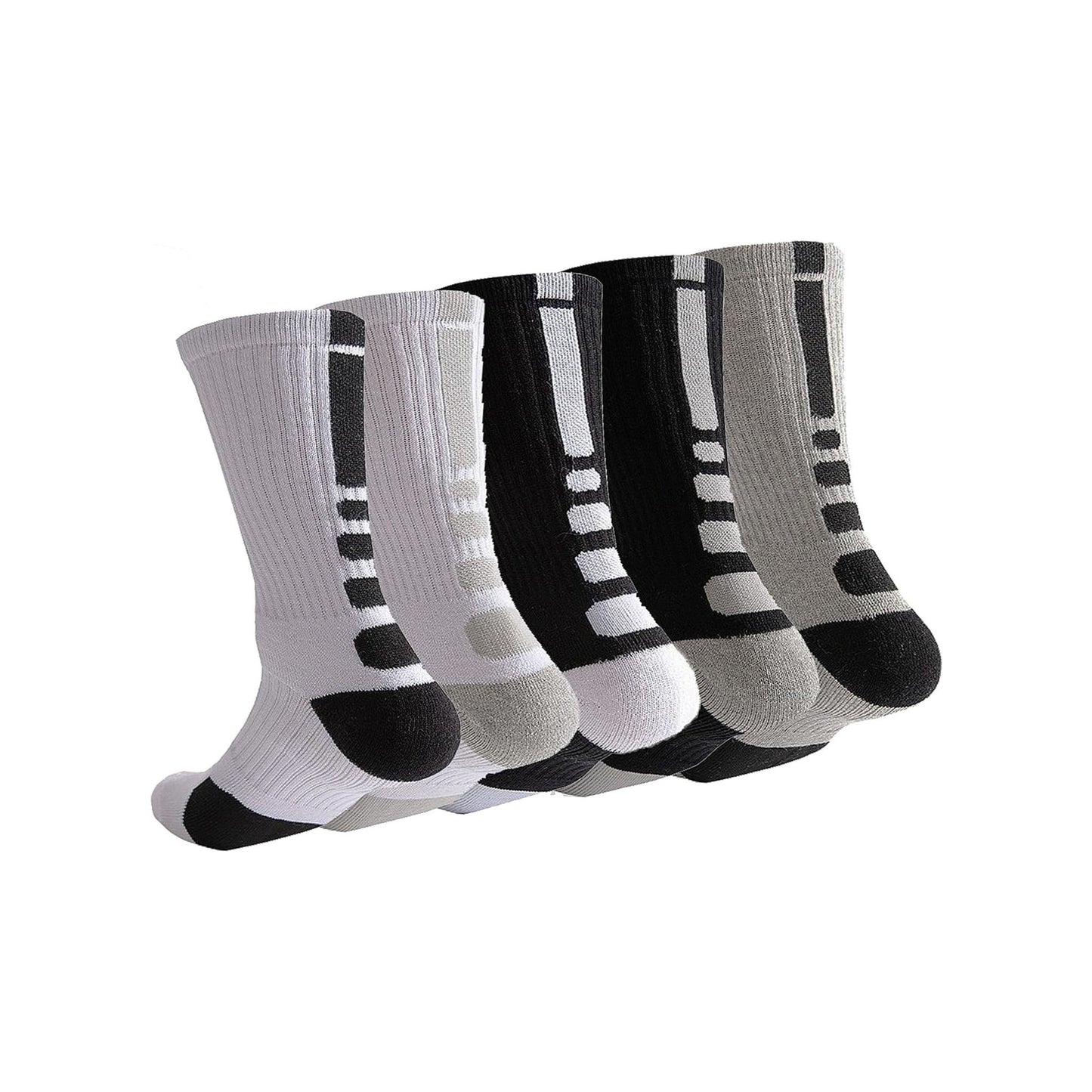 Men's Cushioned Athletic Socks - 5 Pack (6.5-11.5)
