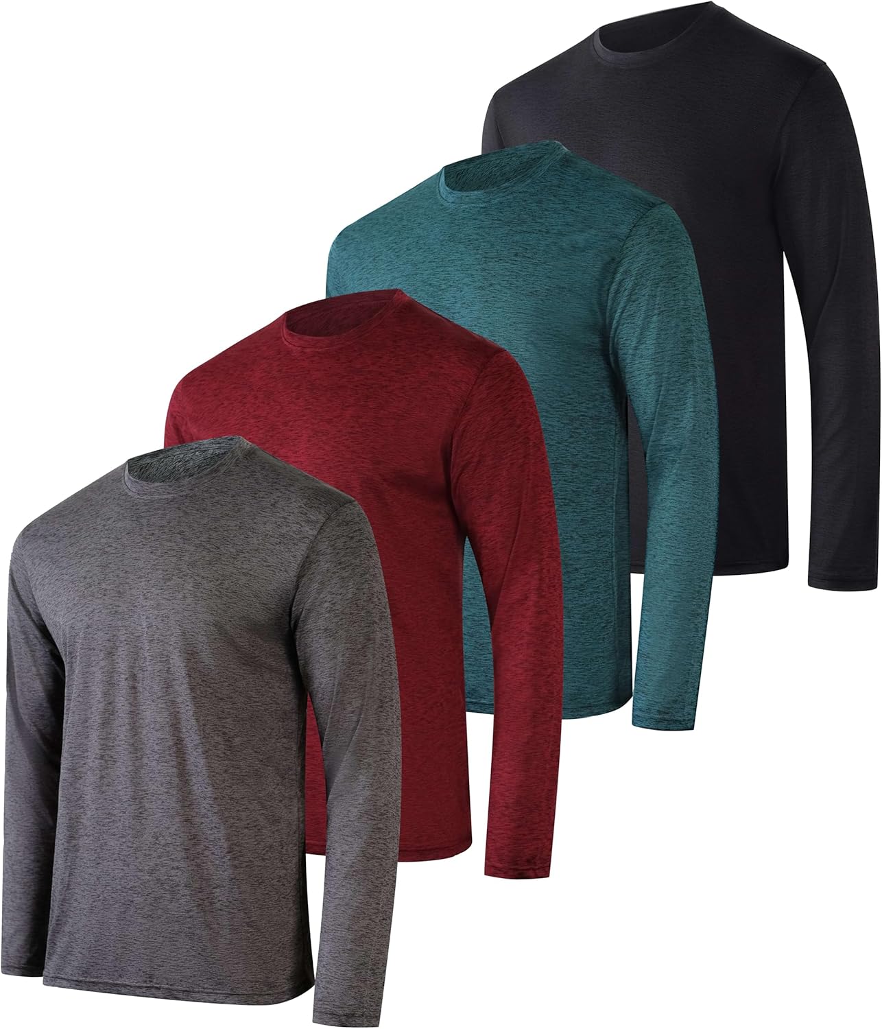 Men's UV-Protective Dry-Fit Long Sleeve Shirts - 4Pack