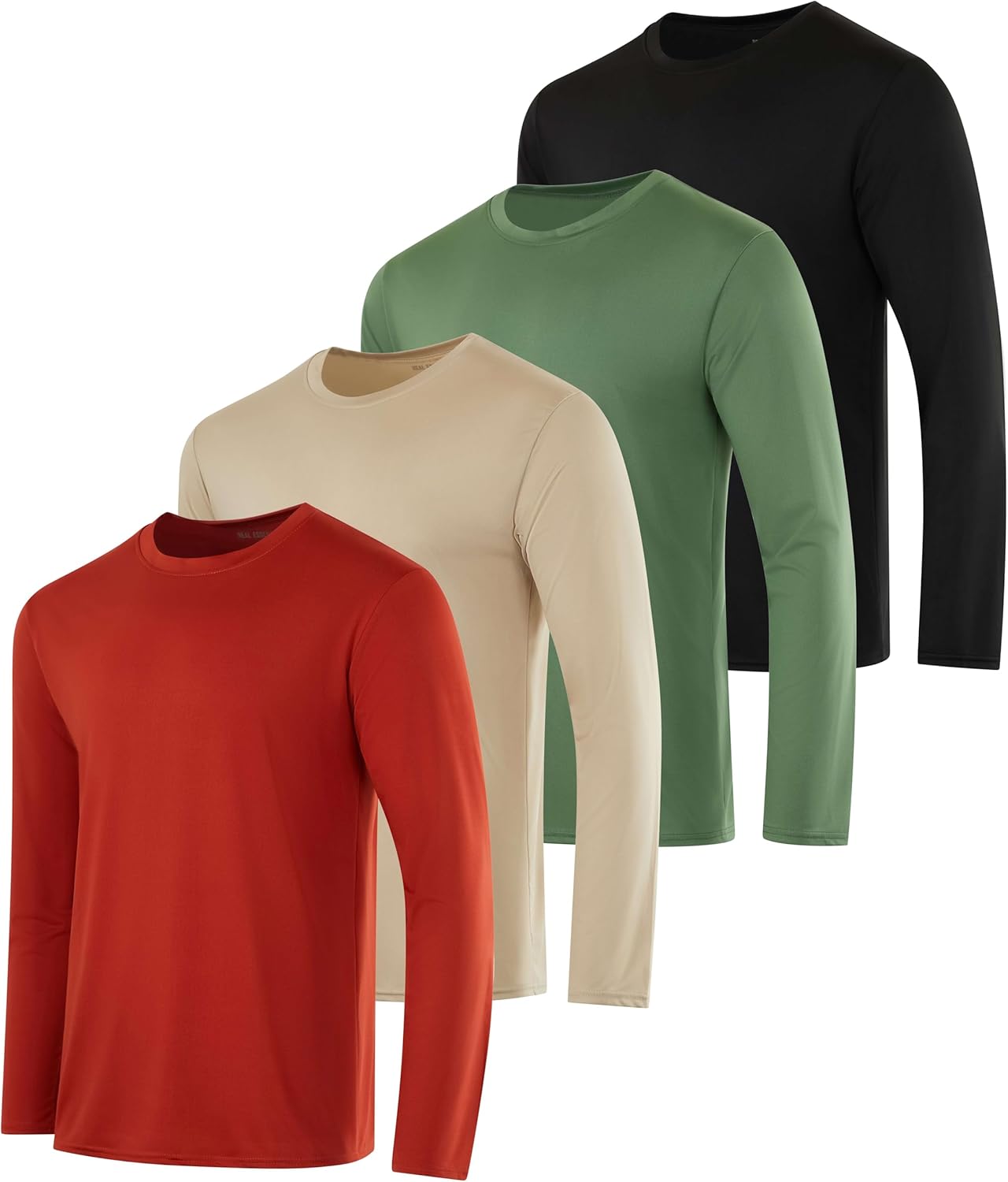 Men's UV-Protective Dry-Fit Long Sleeve Shirts - 4Pack