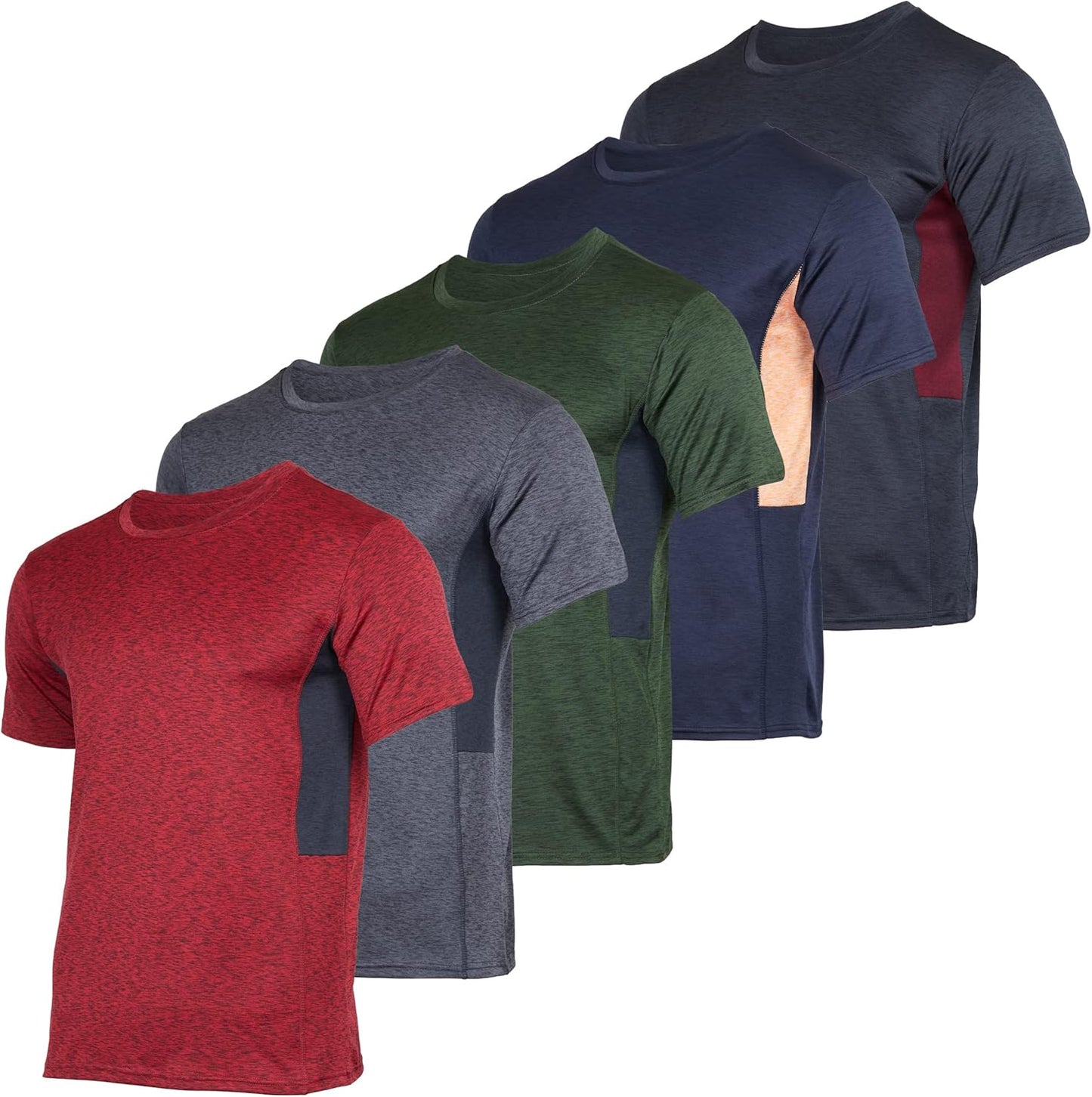 Men's Athletic Quick-Dry T-Shirts - 5-Pack