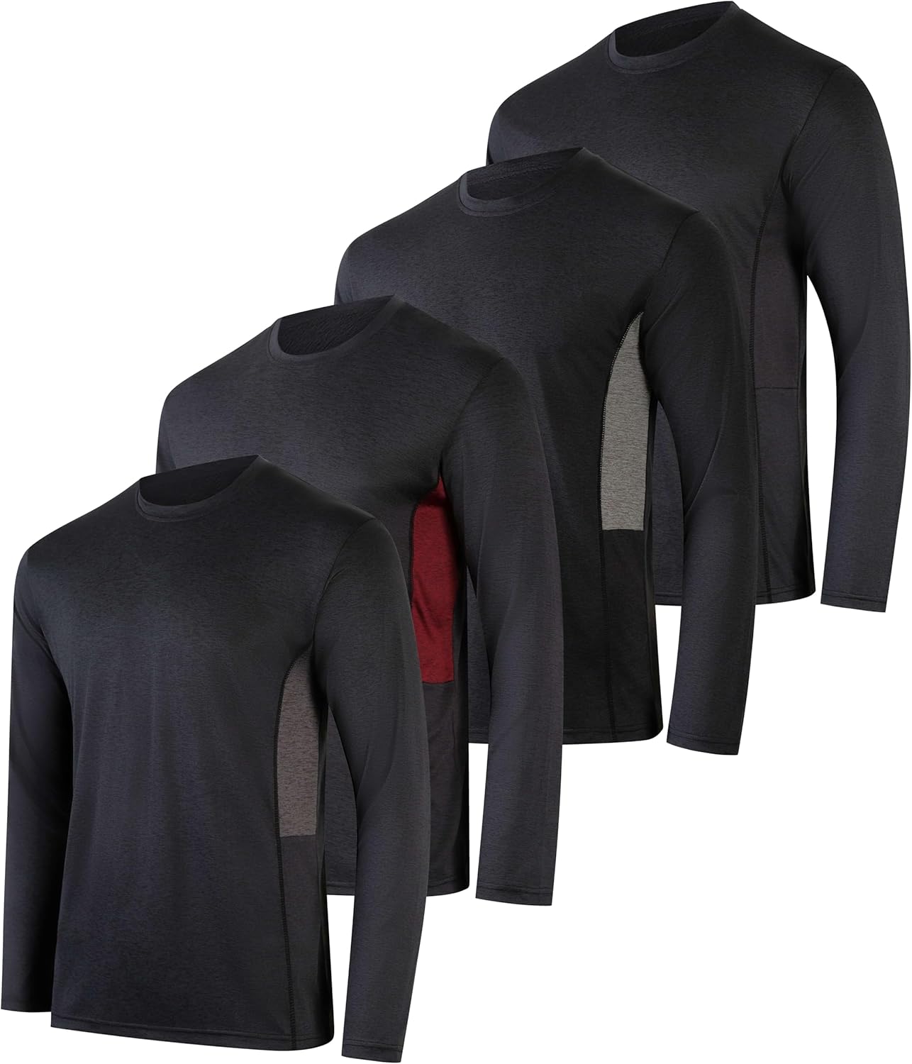 Men's UV-Protective Dry-Fit Long Sleeve Shirts - 4Pack