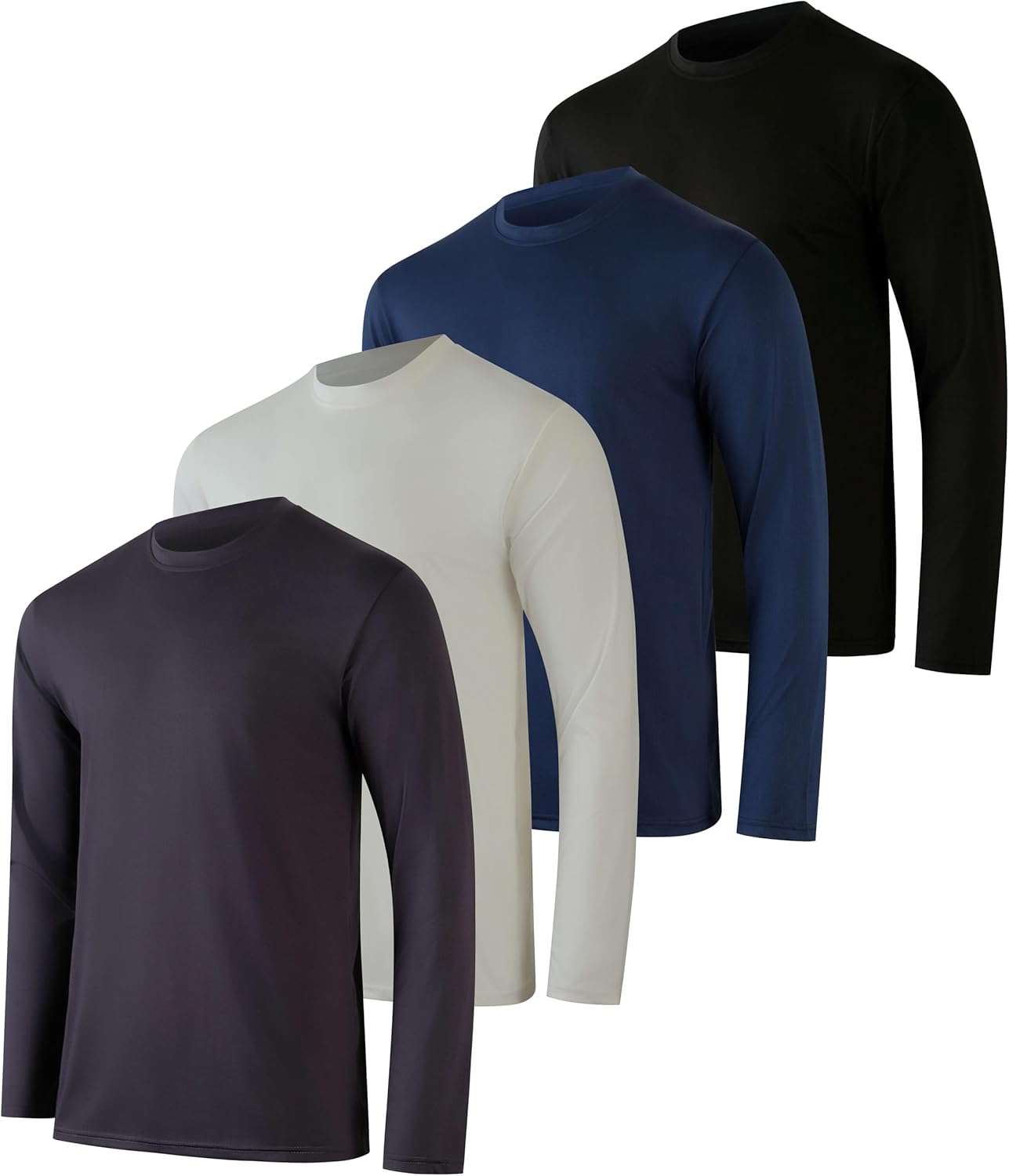 Men's UV-Protective Dry-Fit Long Sleeve Shirts - 4Pack