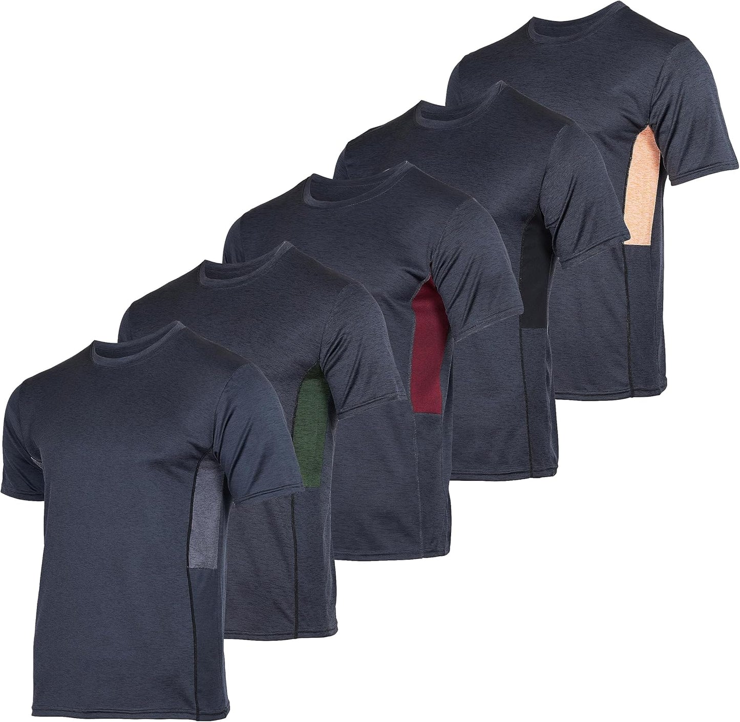 Men's Athletic Quick-Dry T-Shirts - 5-Pack