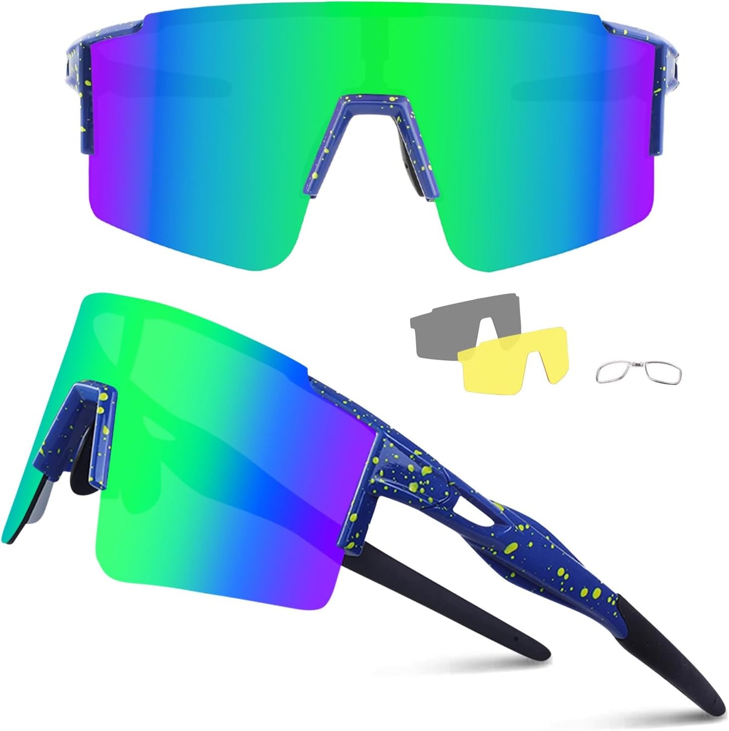 3-Lens Cycling Sunglasses Polarized & Unisex Sports & Outdoors