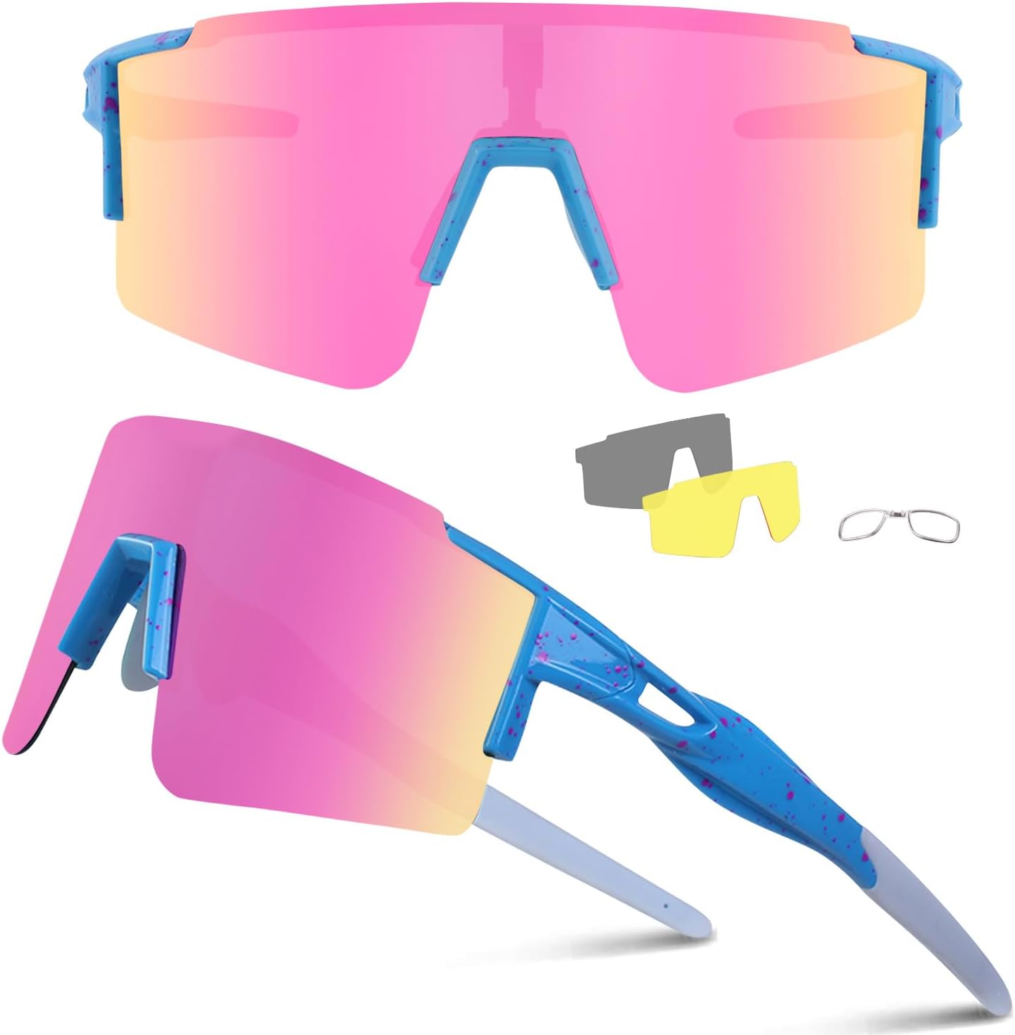 3-Lens Cycling Sunglasses Polarized & Unisex Sports & Outdoors