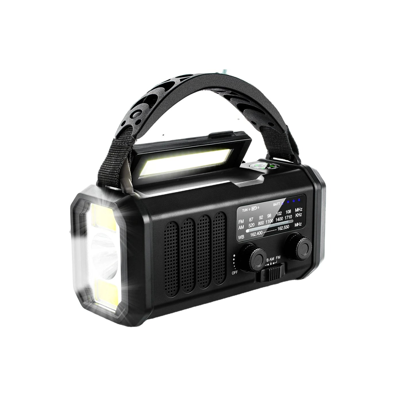 Solar-Crank Emergency Radio with LED Flashlight