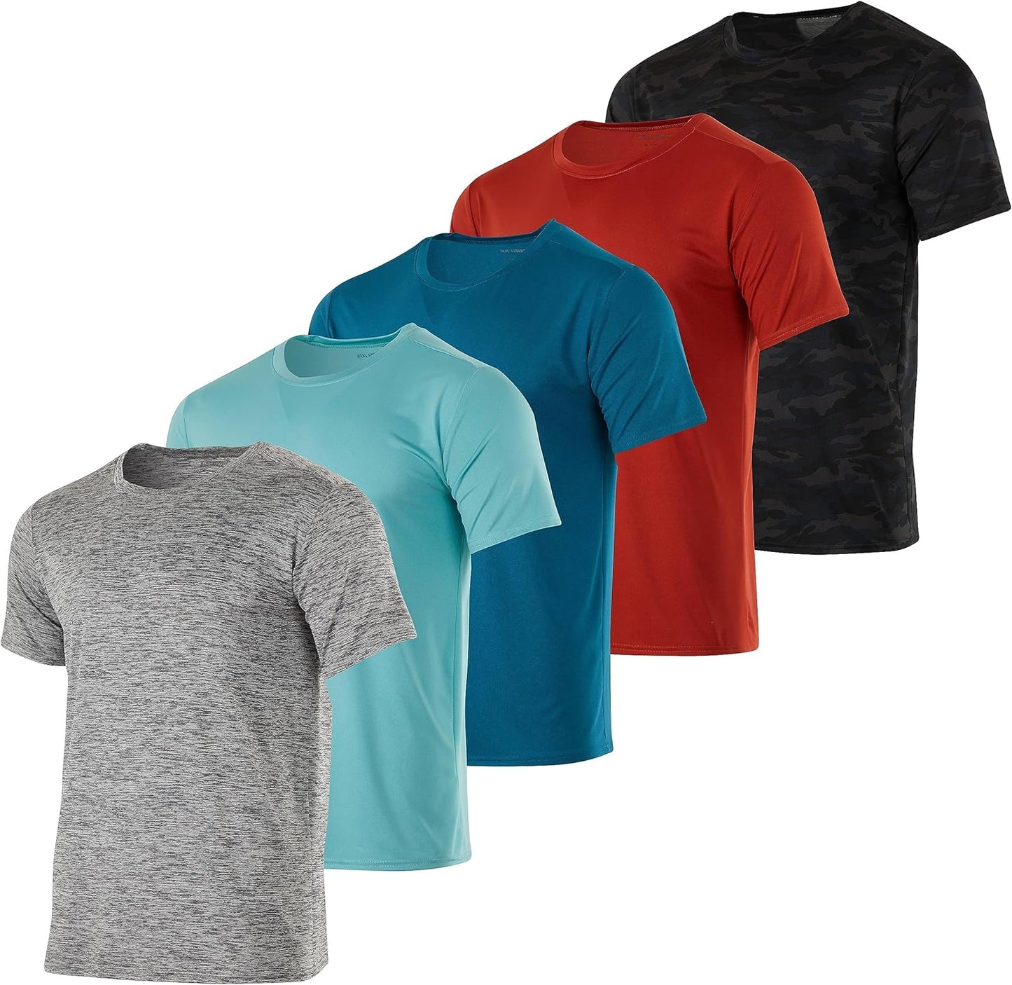 Men's Athletic Quick-Dry T-Shirts - 5-Pack