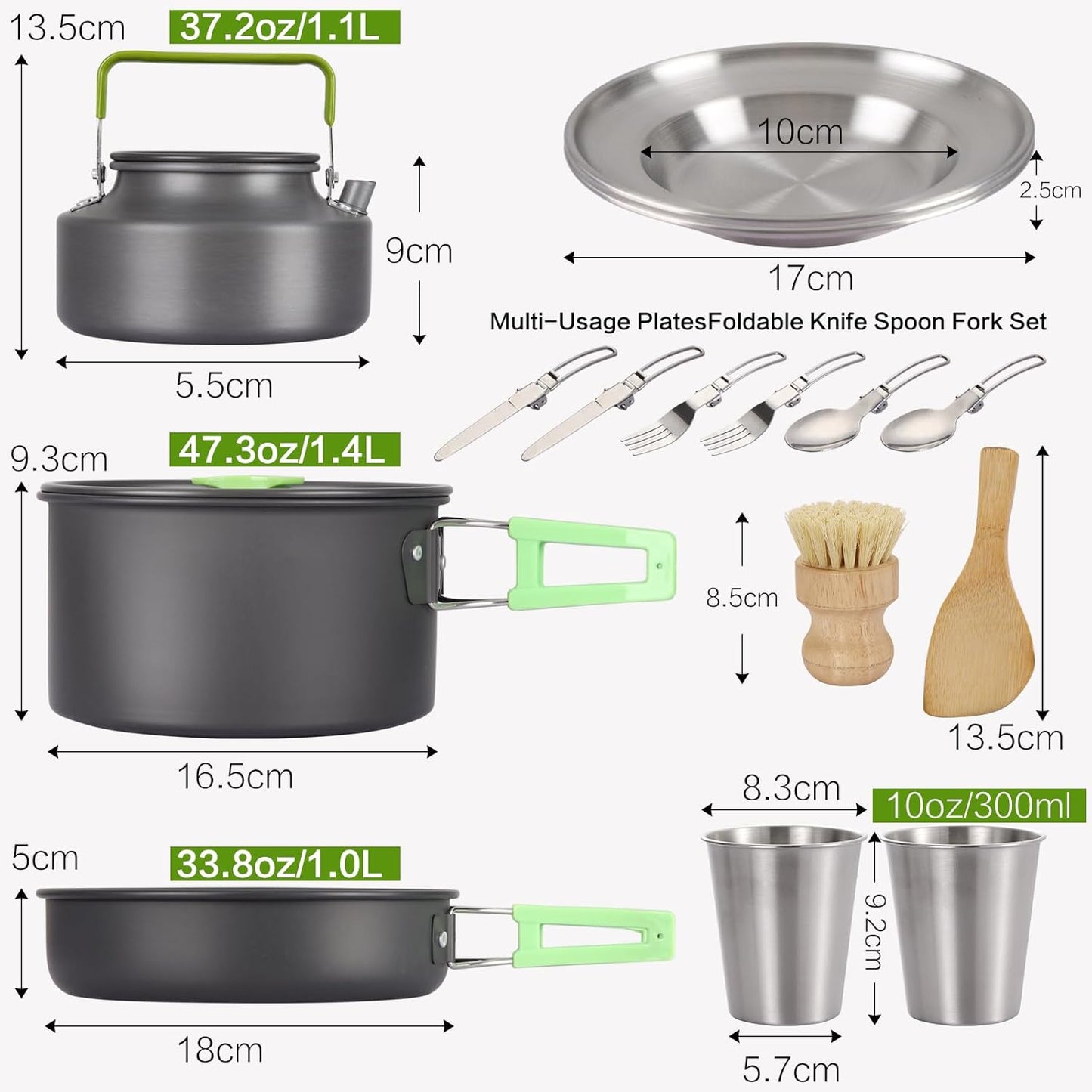 17-Piece Non-Stick Camping Cookware Set