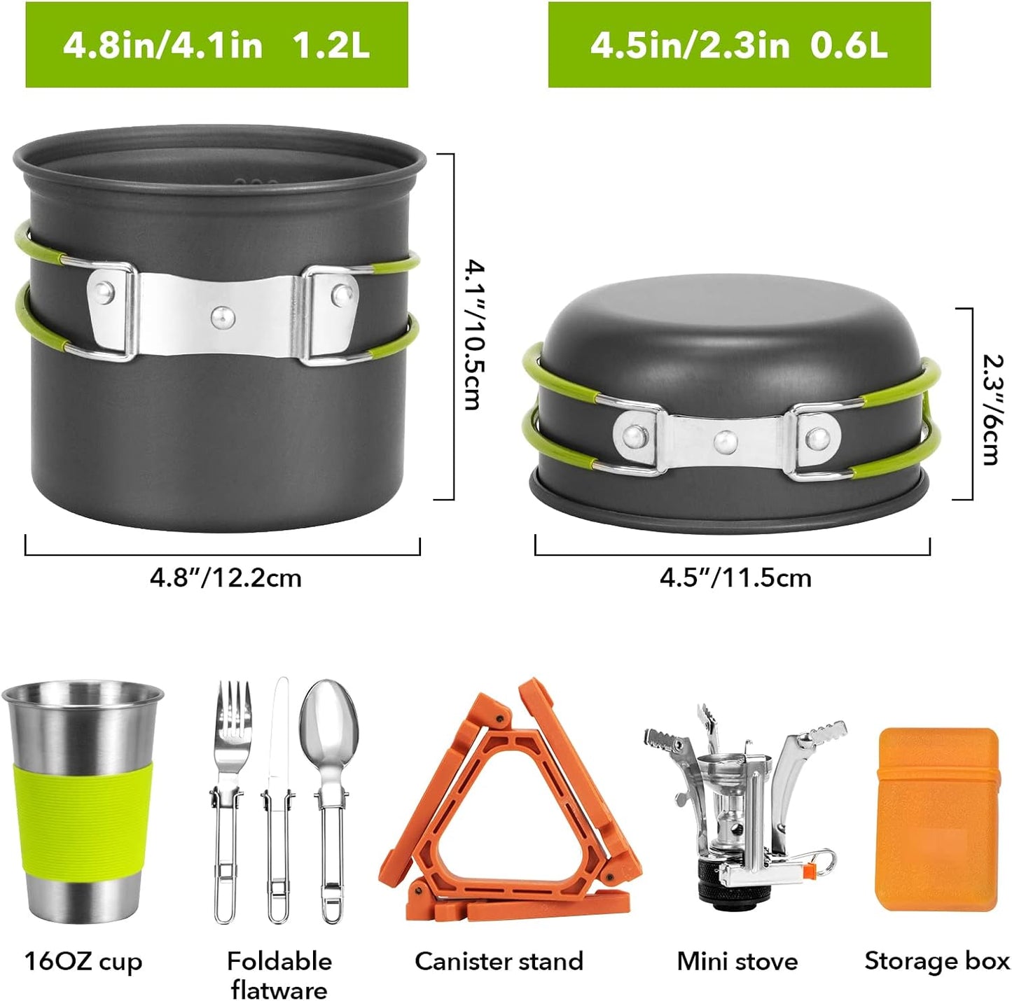 Backpacking Stove Kit 3-in-1 Stand & Mess Utensils Outdoor Cooking