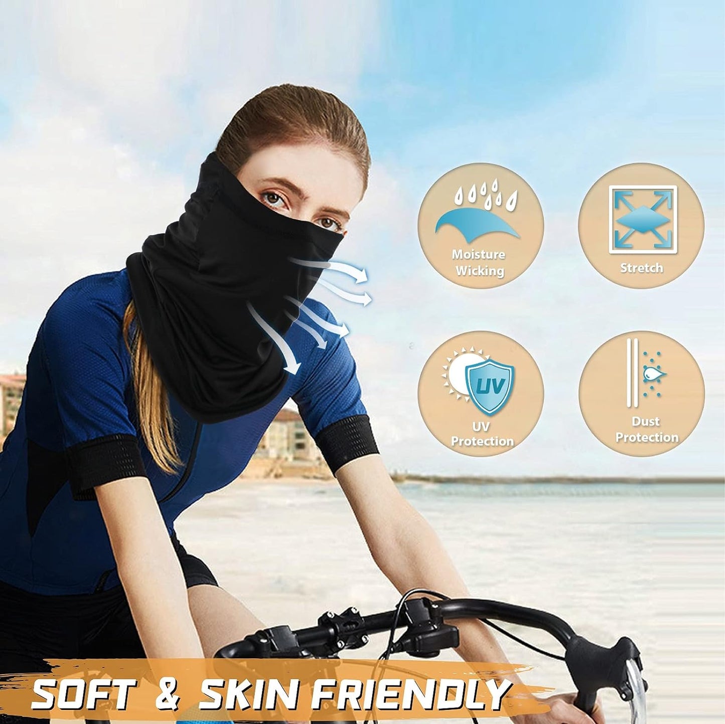 Unisex Neck Gaiter - Multi-Use Face Mask & Sun Scarf