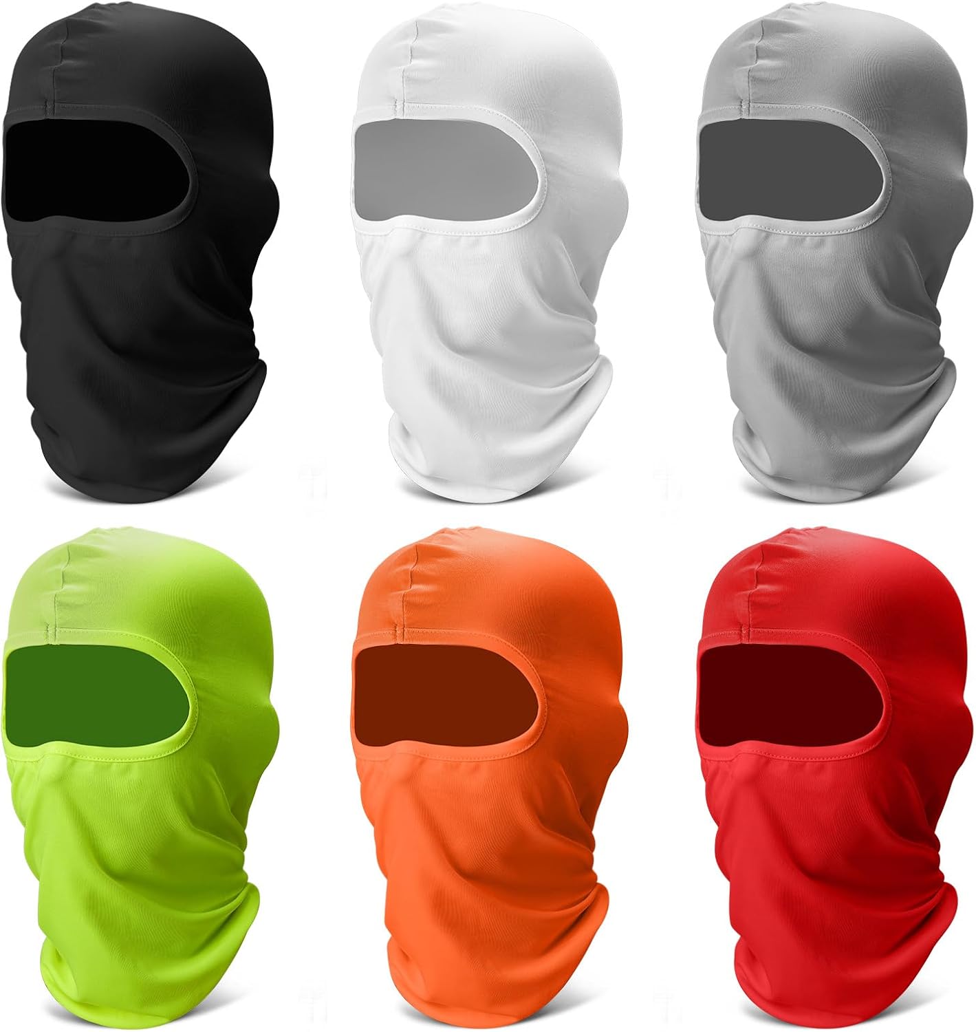 6 Pack Balaclava Ski Face Mask: Cooling Neck Gaiter Full Head Mask Face Cover