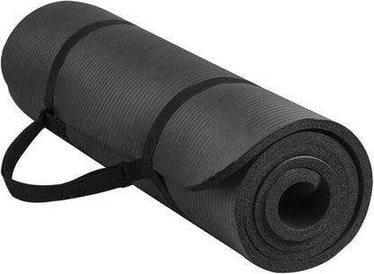 All Purpose 1/2-Inch Extra Thick High Density Anti-Tear Exercise Yoga Mat with Carrying Strap with Optional Yoga Blocks, Multiple Colors