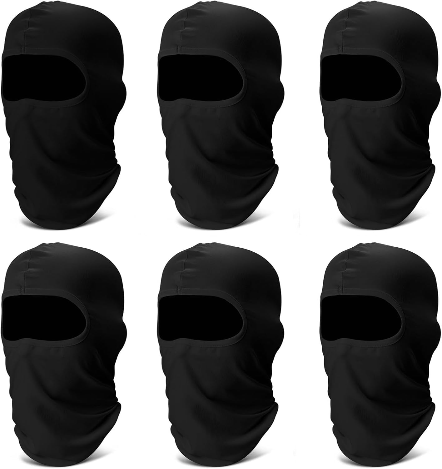 6 Pack Balaclava Ski Face Mask: Cooling Neck Gaiter Full Head Mask Face Cover