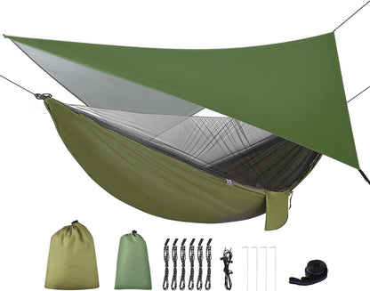 All-Weather Camping Hammock  Mosquito Net & Straps