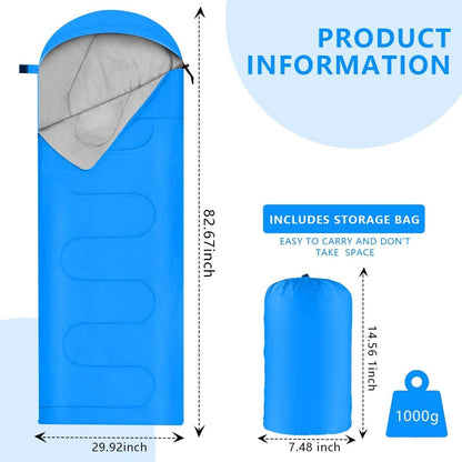 4-Season Waterproof SleepingBag  Portable & Lightweight  Suitable for All Ages