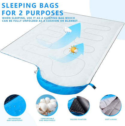 4-Season Waterproof SleepingBag  Portable & Lightweight  Suitable for All Ages