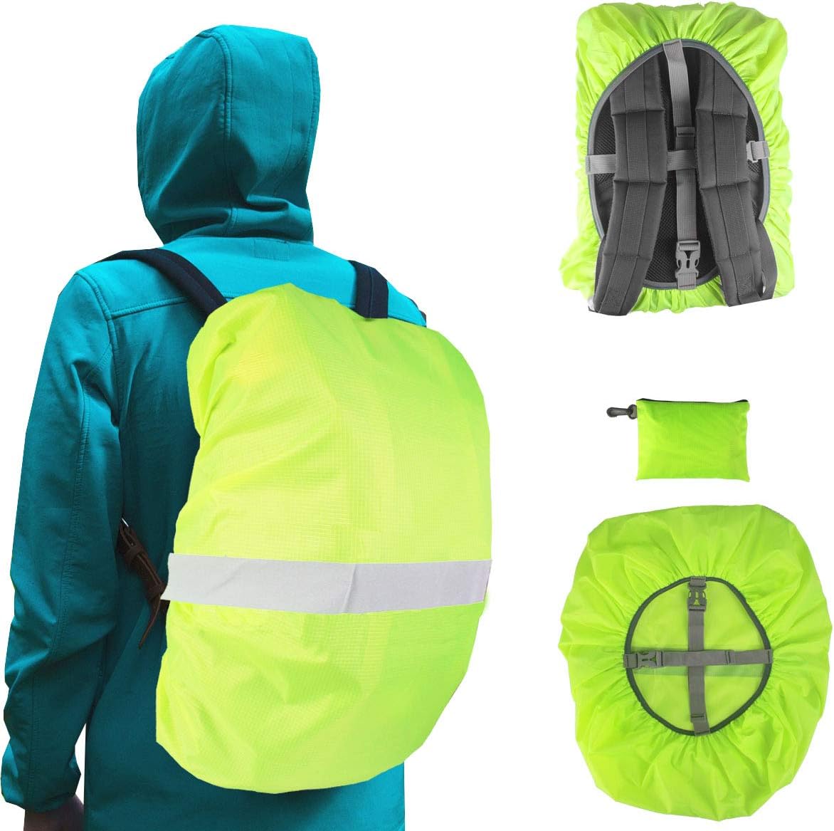 Hi-Vis Waterproof Backpack Cover 10-35L