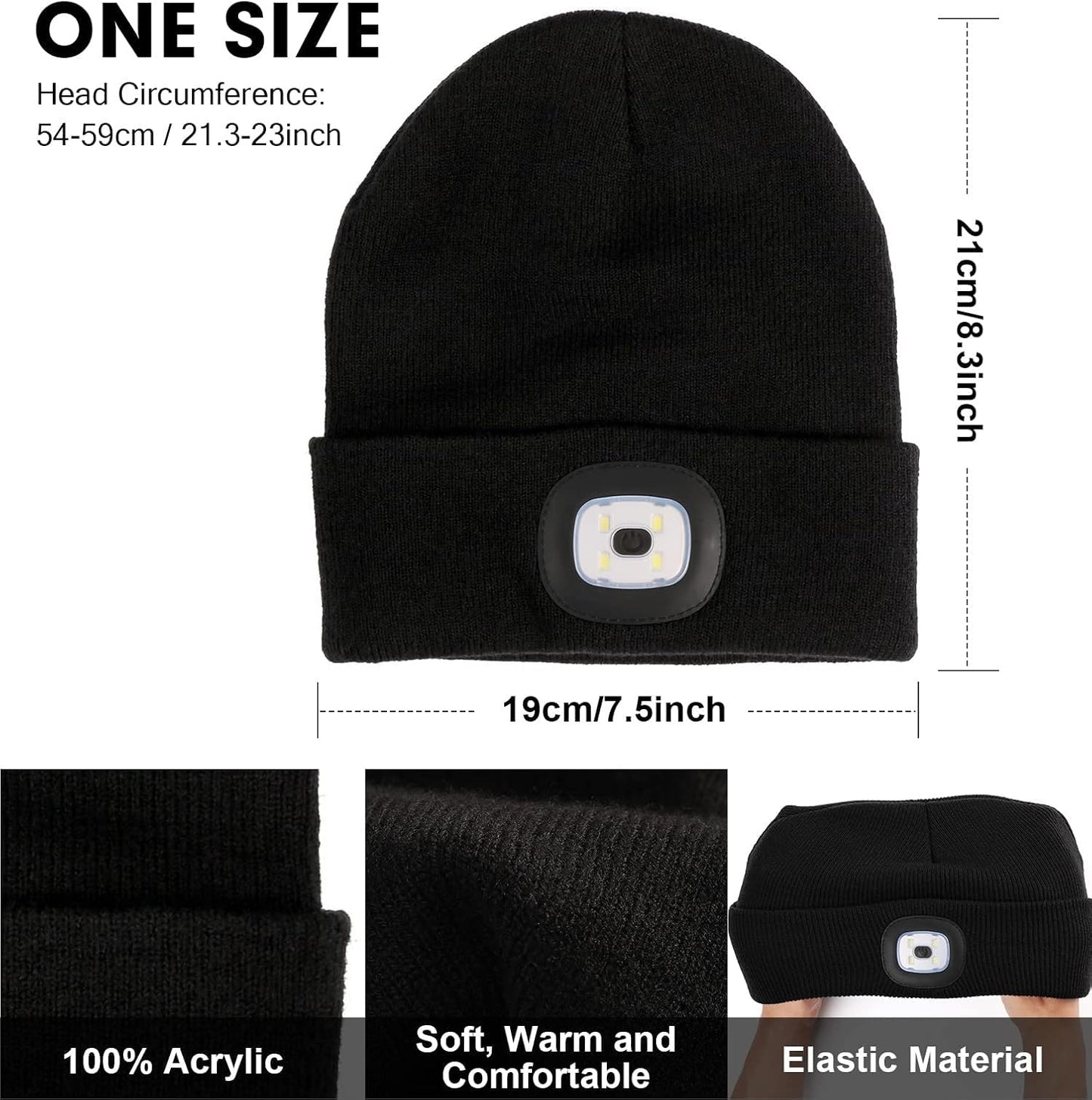 Rechargeable LED Beanie  Unisex -Perfect Gift