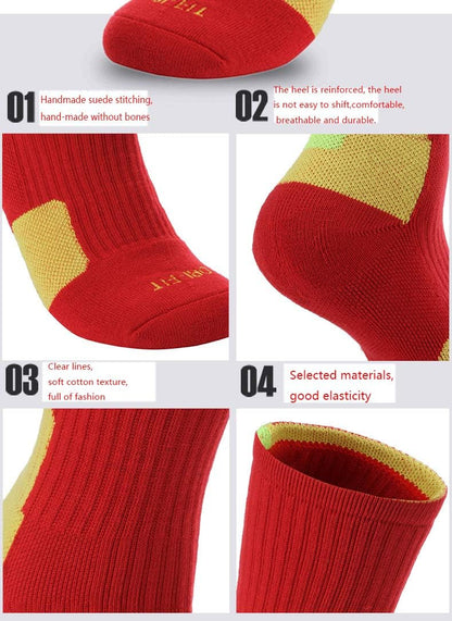 5 Pairs Mens Athletic Crew Socks Elite Basketball Sport Cushioned Long Compression Sock,6.5-11.5