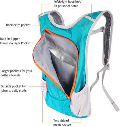 2L Unisex Hydration Backpack -Lightweight， Insulated -Great for Outdoors